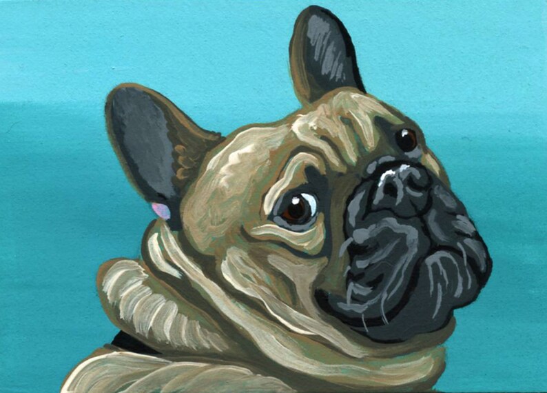 ACEO Custom Pet Portrait-Pet Loss-Pet Memorial-Original Painting-Carla Smale image 5