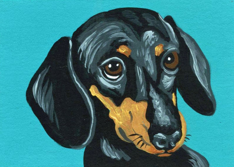 ACEO Custom Pet Portrait-Pet Loss-Pet Memorial-Original Painting-Carla Smale image 3
