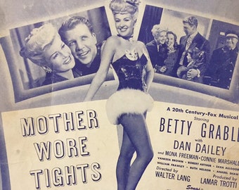 Betty Grable and Dan Dailey "You Do" Vintage Sheet Music....1940's Music.........Movie Music...Mother Wore Tights