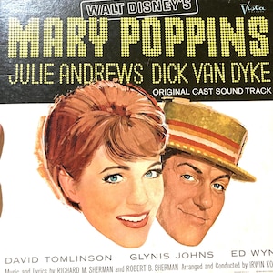 Walt Disney’s Mary Poppins Original Cast Soundtrack Vinyl LP... Classic Movie Music Album..Julie Andrews..Dick Van Dyke..Movie Music