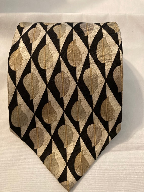 Riggings Black and Gold Necktie..Handmade Tie..Gol