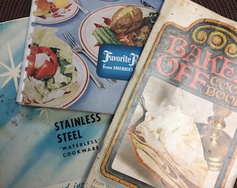 Vintage Cookbooks Set of Three Instant Collection