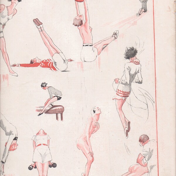 Vintage Art Deco Print 1927 Edition La Vie Parisienne French Magazine "Pour Bien Sporter"