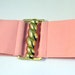 Vintage 80's Wide Pink Belt with Gold Swirl Buckle