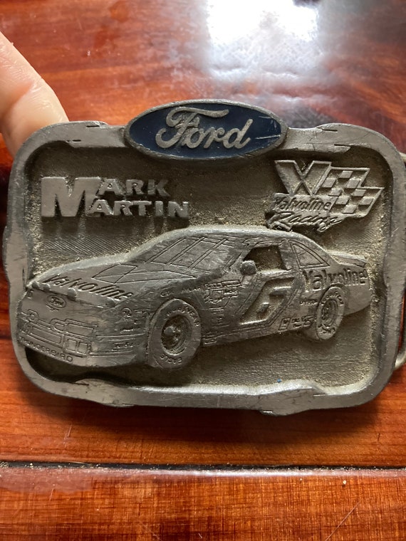 Rare Mark Martin Ford Brass Belt Buckle.....Nasca… - image 2