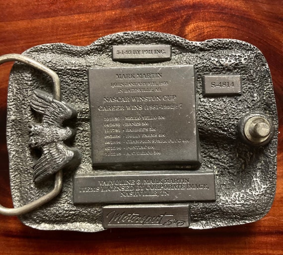 Rare Mark Martin Ford Brass Belt Buckle.....Nasca… - image 3