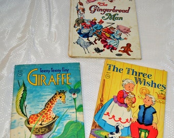 Gingerbread Man...Little China Pig....Children's Books....Vintage Children's Little Books Sets