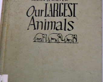 Our Largest Animals by Morton S. Malter....Second Printing....Vintage Children's Book...Teaching Book