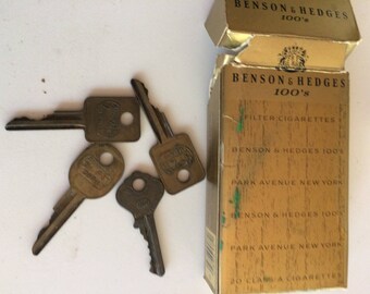 Vintage Brass Keys Set of Four  Antique ILCO Ornate Key