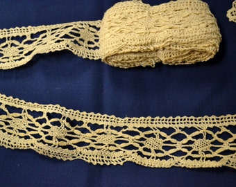 Vintage Trim Ivory Lace 2 Inches wide 4.5 yards Crochet Cotton