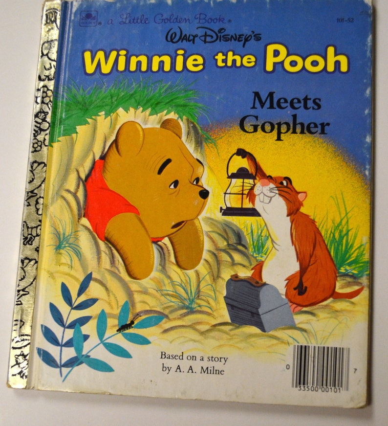 Vintage Children S Book Winnie The Pooh Meets Gopher Walt Etsy