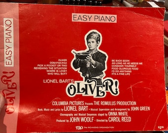 Lionel Bart's Oliver Sheet Music Book...Movie Music. Easy Piano..Sheet Music Book....12 Songs