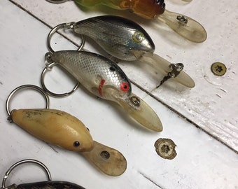 Fishing Lure Keychains...Upcycled Fishing Lures....Handmade…Guy Gift Idea... Under 3 inch Lures