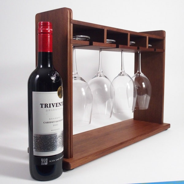 Wine Glass Holder & Display. Made From Old Growth Redwood. Wine Glass Holder, Wine Glass Rack, Redwood Furniture, Glass Display, Bar Items