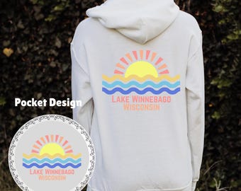 Custom Lake Sunrise Sweatshirt, Personalized Lake Hoodie, Lake Life, Lake Lover, Lake House, Cabin Crew, Boat Life, Lake Gift, Lake Vacation