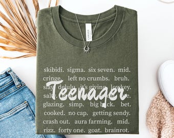 Funny Teen Slang Shirt, Gen Alpha, Gen Z, Trendy Youth Tee, Viral Meme, Skibidi, Rizz, Sigma, 6 7, Middle Schooler, Teen Boy Gift, Birthday
