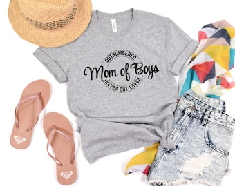 Mom of Boys Shirt, Mother of Boys, Mom Life, Mama, Outnumbered Mom Tee, Funny Mom Gift, Raise Boys, Mother Son, Boy Mama, Motherhood Shirt