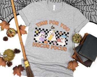 Hocus Focus Teacher Shirt, Funny Teacher Halloween Tee, Trick or Teach, Spooky Teacher, Funny Teacher, Retro Ghost Teacher, Fall Teacher
