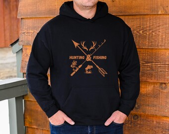 Hunting & Fishing Sweatshirt, Deer Hunting Hoodie, Hunting Season, Gift for Hunter, Hunting Lover Shirt, Fishing Gift, Fishing Lover, Youth