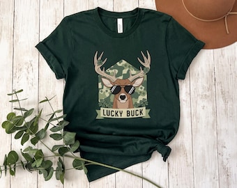 Saint Patricks Day Lucky Buck Shirt, Deer Camouflage Youth Tee, Hunting Kid Shirt, Boys Deer Hunting, St Patricks Day Gift, Irish Kids Funny