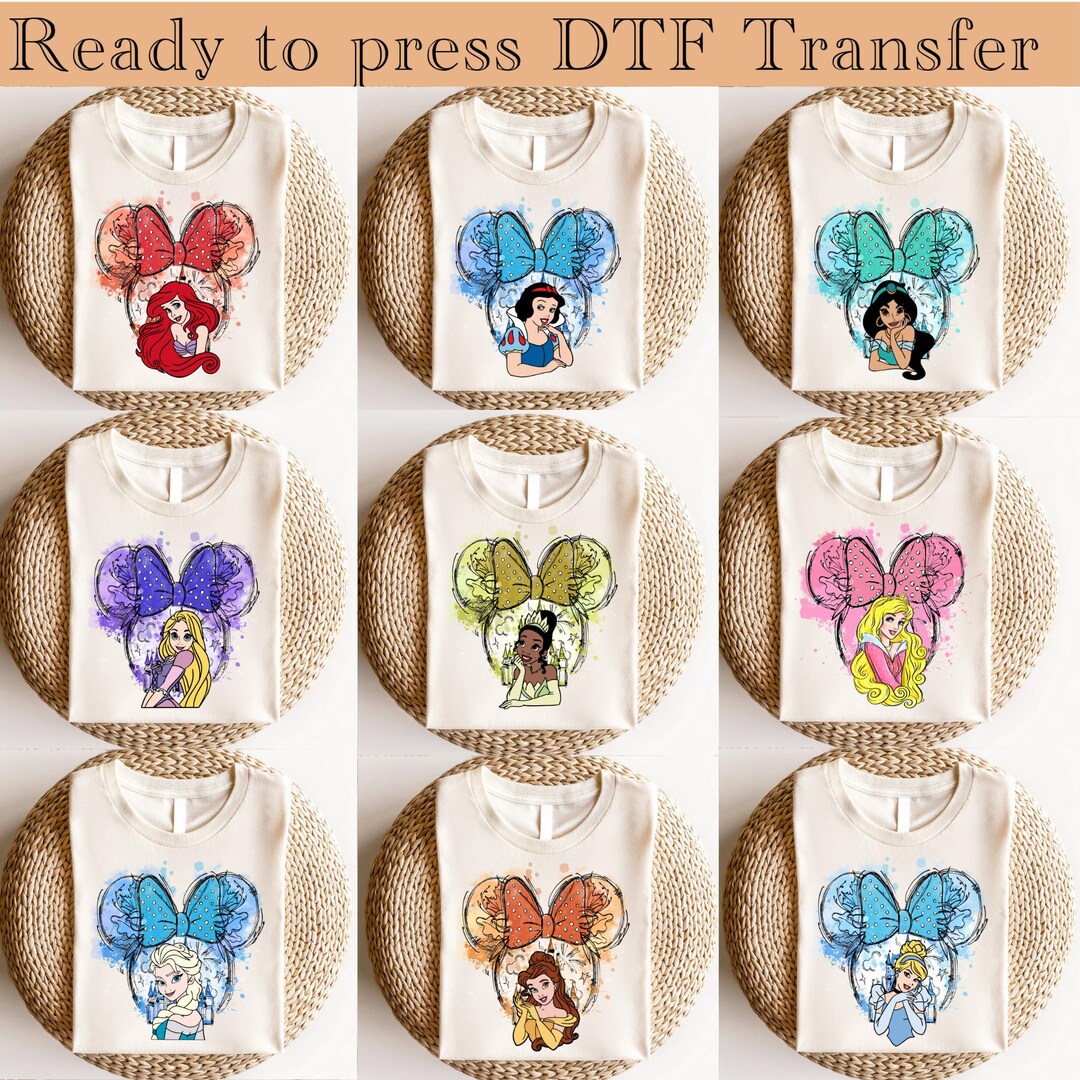 Disney Princess Ready to Press,disney Heat Transfer,rapunzel Dtf,moana ...