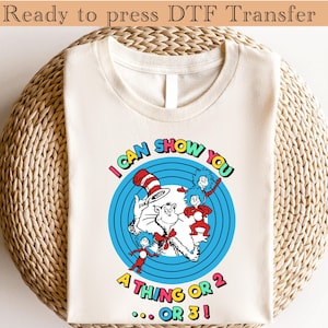 Dr Seuss Day Cartoon Characters Dtf Transfer, Read Across America Dtf, Cat In The Hat Shirt, Horton Dtf, Dr Seuss Teacher Dtf