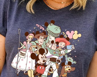 Disney Toy Story Mickey Tshirt, Sheriff Woody Shirt, Buzz Lightyear Tee, Jessie Shirt, Bo Peep Tee, Dinosaur Rex Shirt, Slinky Dog Tshirt
