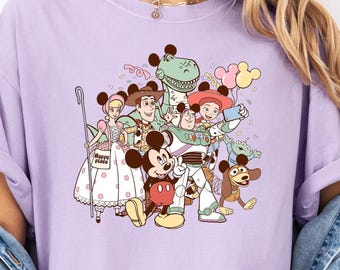 Disney Toy Story Comfort Colors Shirt, Sheriff Woody Tshirt, Mickey Shirt, Bo Peep Tee, Rex Tshirt, Buzz Lightyear Tee, Slinky Dog Shirt