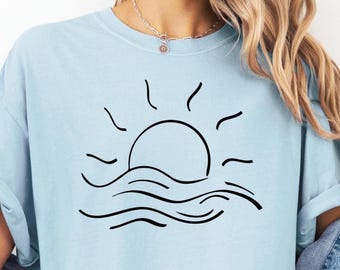 Sun And Sea Comfort Colors Shirt, Sunset Tshirt, Sunrise Tee, Beach Vacation Tee, Sun And Ocean Tee, Sunshine Shirt, Beach Holiday Shirt