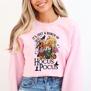 It's Just A Bunch Of Hocus Pocus Sweatshirt, Disney Halloween Party Sweatshirt, Mickey And Friends,Kids Sweatshirt, Disney Family Sweatshirt