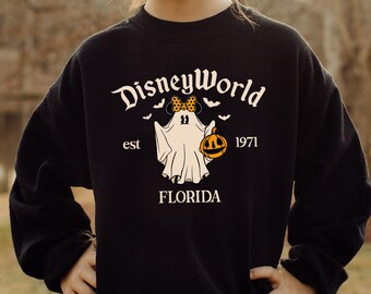 Disneyworld Halloween Sweatshirt, Mickey Minnie Ghost Sweatshirt,Boo Hoodie,Disney Halloween Party Sweatshirt, Spooky Season,Kids Sweatshirt