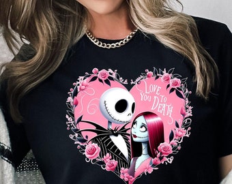 Nightmare Valentine Tee, Valentine's Day Tshirt, Disney Nightmare Tee, Skellington Shirt, Valentine Sally Tshirt, Valentine Gift Tshirt