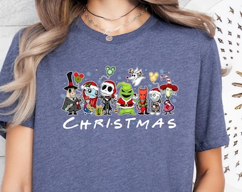 Christmas Jack Shirt, Xmas Sally Tshirt, Disney Xmas Tee, Skellington Santa Shirt, Xmas Vibes Shirt, Christmas Party Tee, Disney Trip