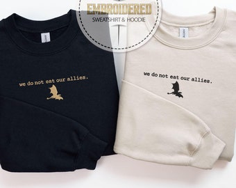 Embroidery Dragon Sweatshirt, We Do Not Eat Our Allies Hoodie, Basgiath War College Sweatshirt, Dragon Rider Hoodie, Fourth Wing Hoodie