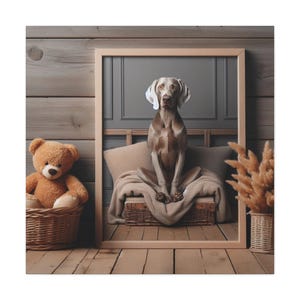 Dog-Themed Matte Canvas Art Print, Home Décor, Pet Lovers Gift, Wall Art for Living Room, Unique Animal Portrait