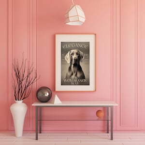 Vintage Elegant Weimaraner 1920s Vintage Style Wall Art, Matte Vertical Poster