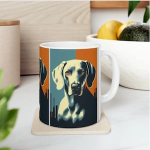 Modern Weimaraner Ceramic Mug - Stylish Dog Lover&#39;s Coffee Cup
