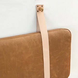 LEATHER STRAP & HARDWARE in Natural Vegetan colour One, Two or Three Leather Strap Set for Hanging Cushion