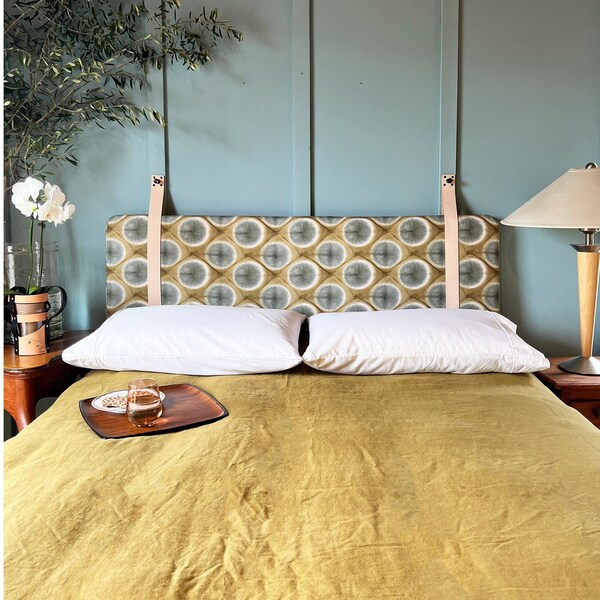 Queen Headboard Cushion With Ties Etsy