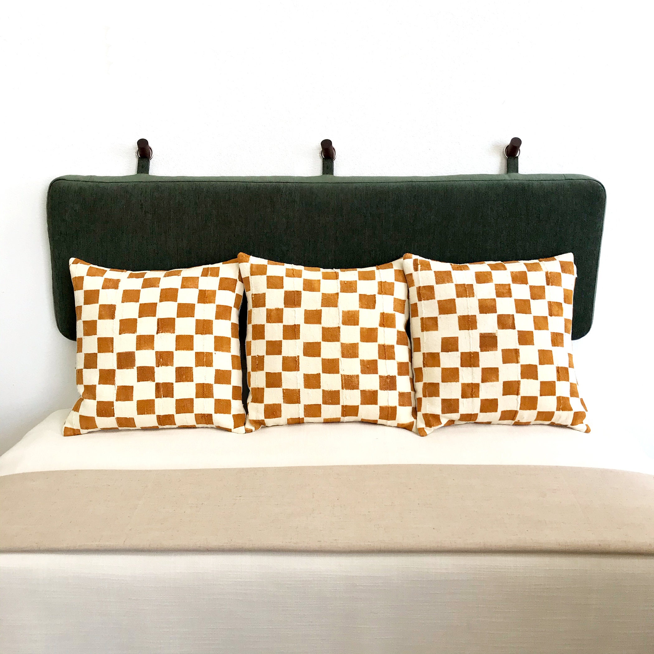Wall Hung Headboard Backrest Cushion with Rings in Forest Etsy