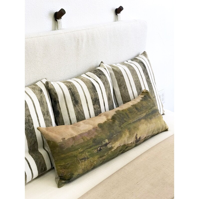 14x36 Skinny Lumbar Landscape Oil Painting Pillow Cover Etsy