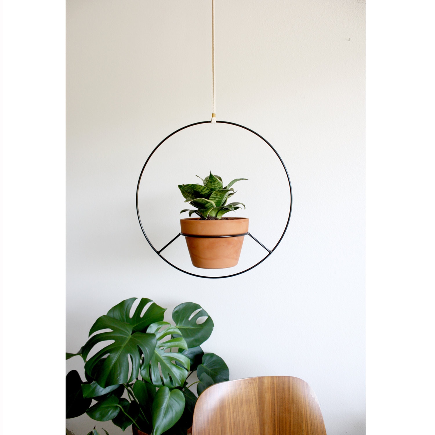 Black Metal Hanging Planter Metal Plant Hanger Modern Etsy
