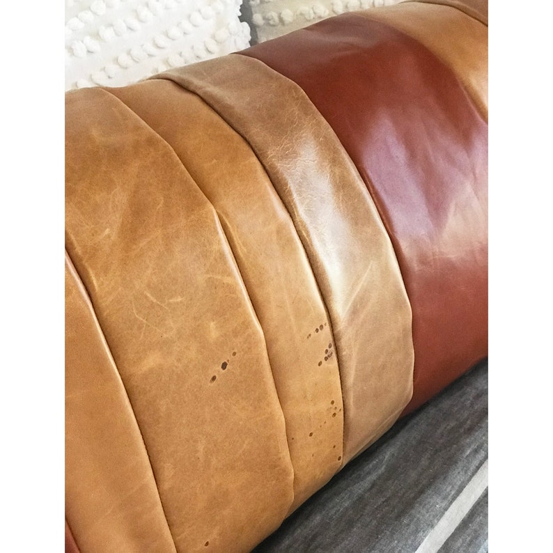 Jumbo Leather Body Pillow Lumbar Edition 2 Real Leather Etsy