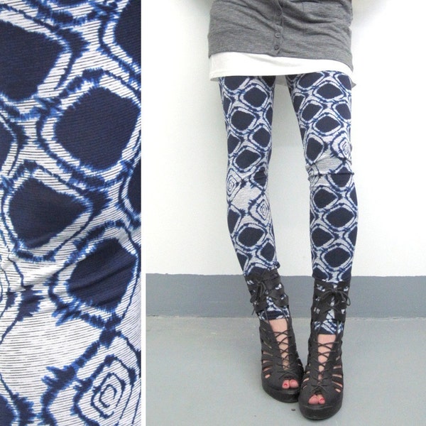 Luxe Collection Leggings - Navy Diamond Tie Dye