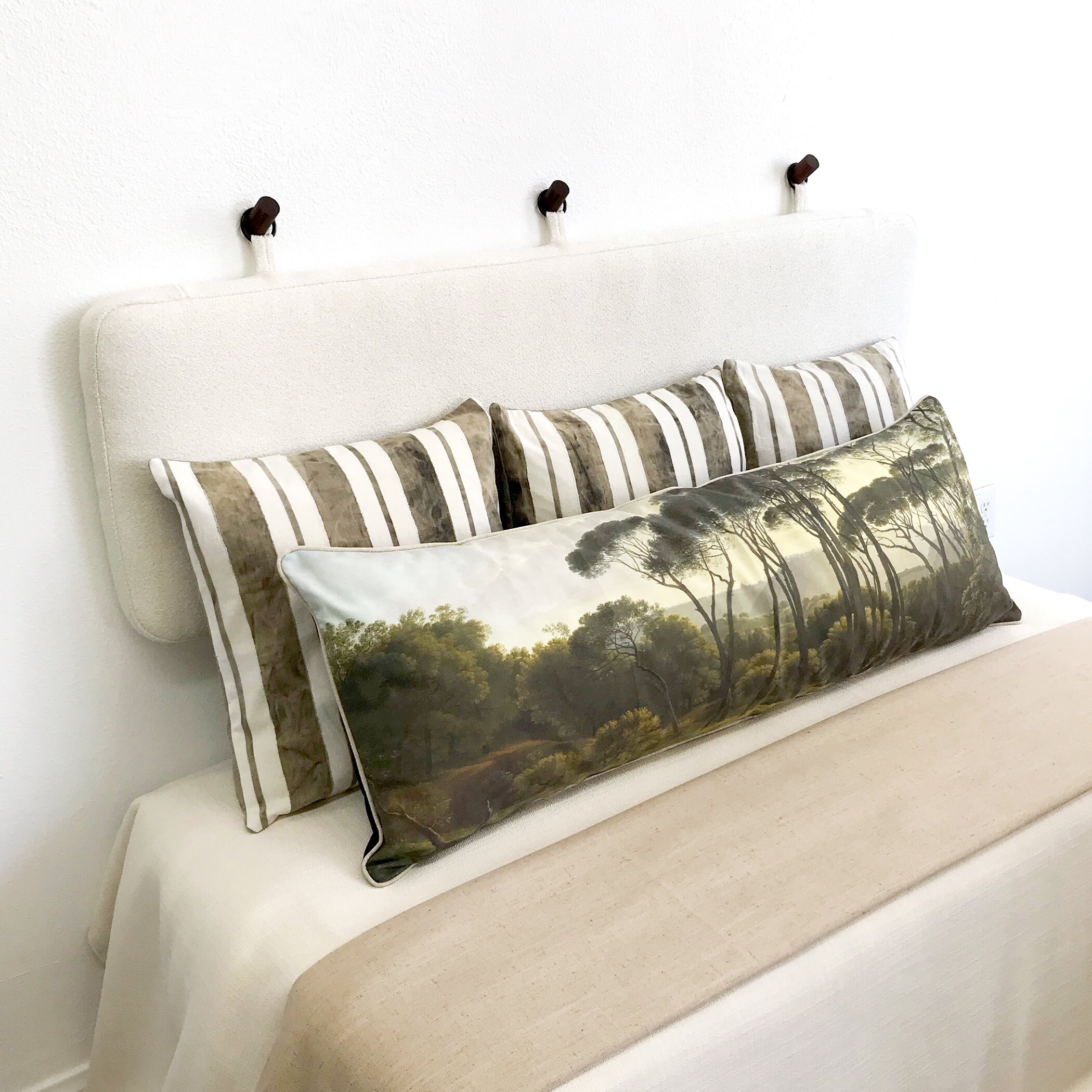 Wall Hung Headboard Cushion With Rings in off White Mini Etsy UK