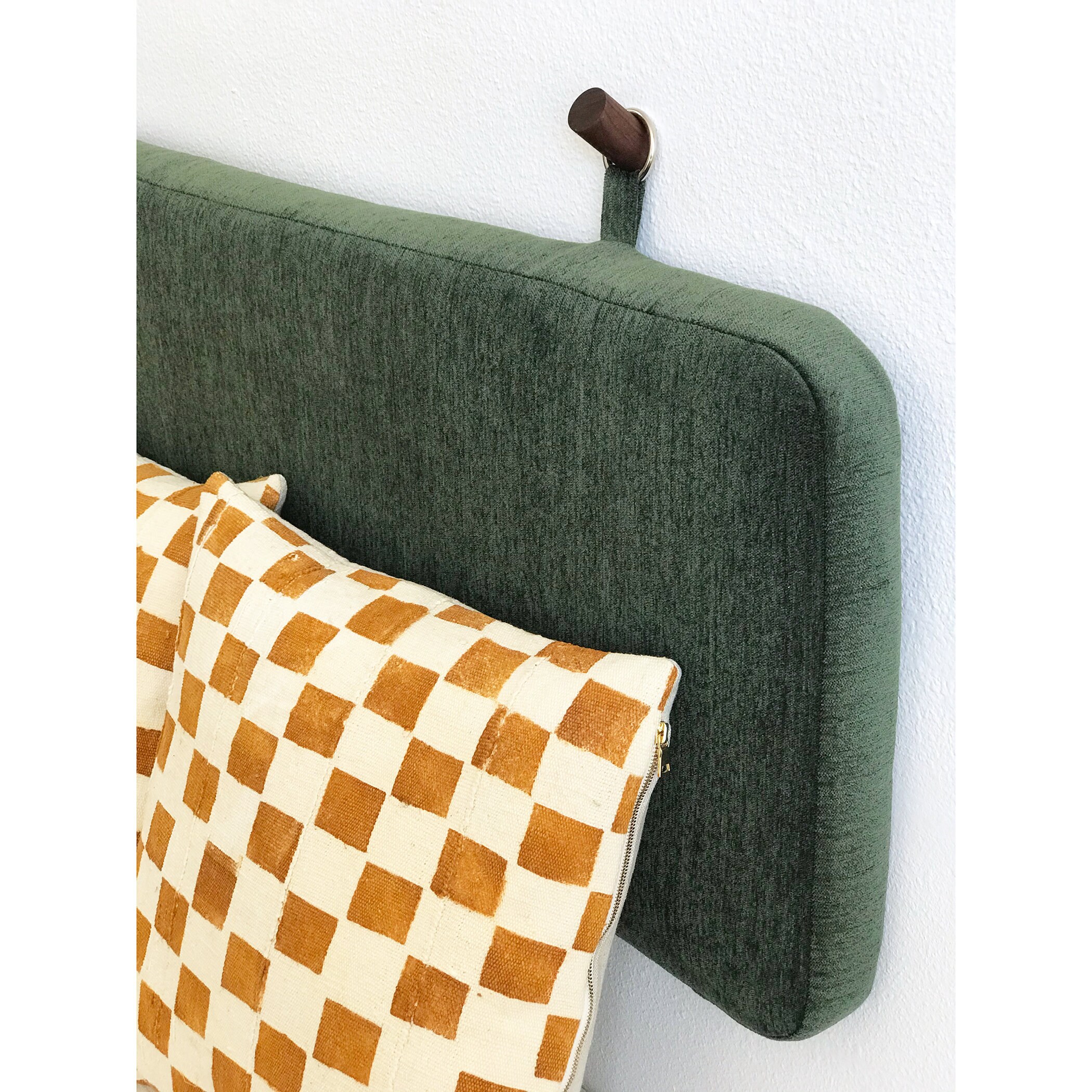 Wall Hung Headboard Backrest Cushion with Rings in Forest Etsy