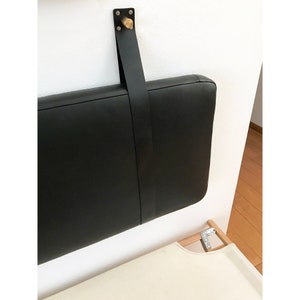 LEATHER STRAPS & HARDWARE One, Two or Three Leather Straps for Hanging Cushion Black Cow Leather Straps image 3