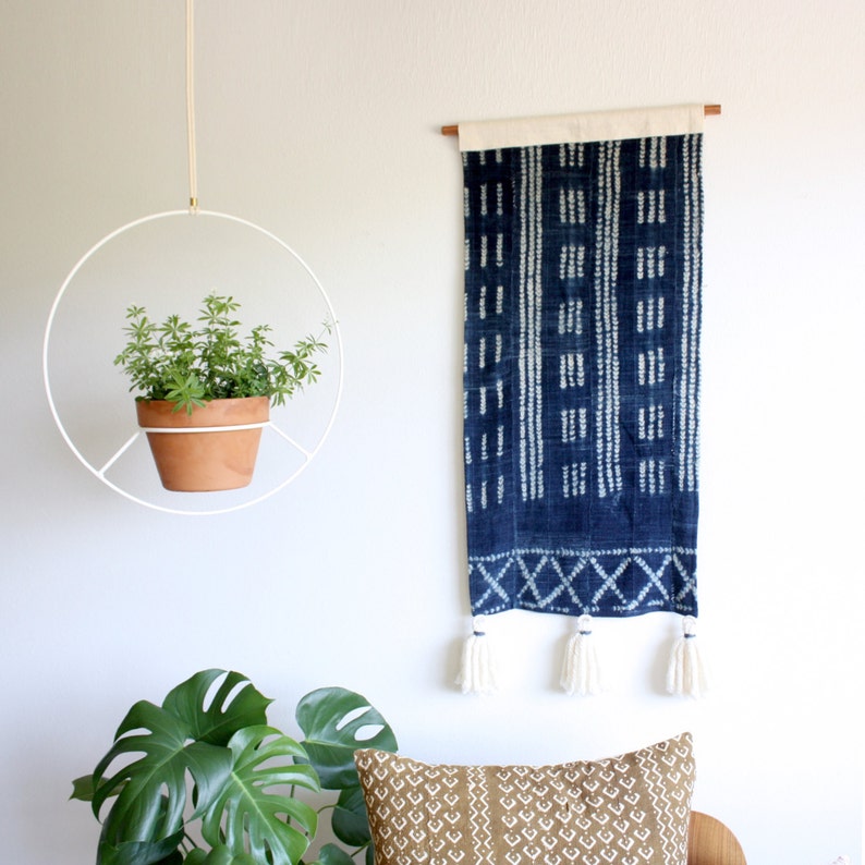 Made in Los Angeles White Metal Hanging Planter Round Mid Etsy UK