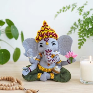 Felt Ganesha Plush Pattern: 6" DIY Hindu God Doll (PDF Pattern)