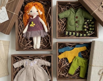 Mini Rag Doll Sewing Pattern – 5.5" Doll & Clothes (PDF Tutorial)